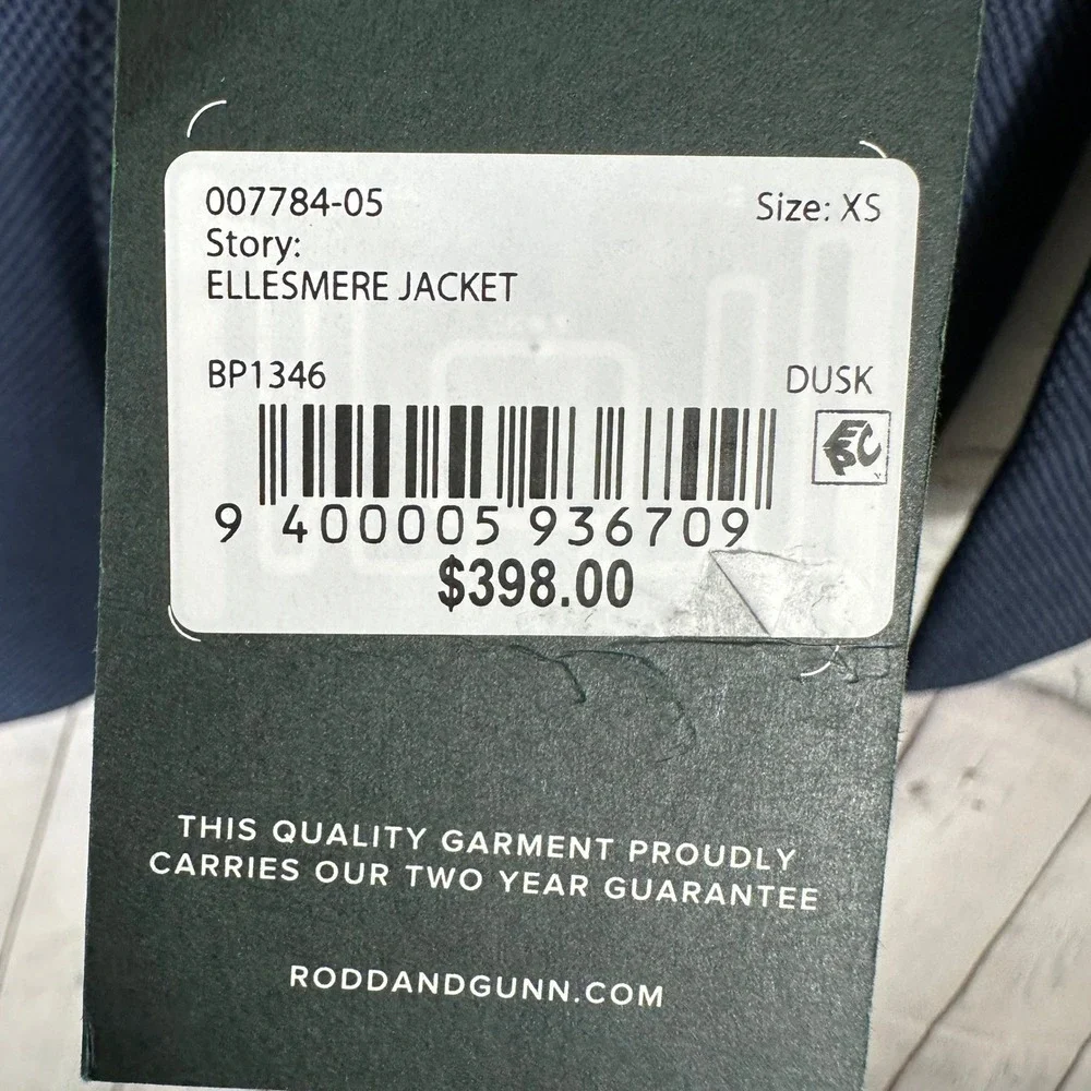NEW Rodd & Gunn Ellesmere Jacket Dusk Blue Wool Blend Blazer BP1346 Mens‎ XS